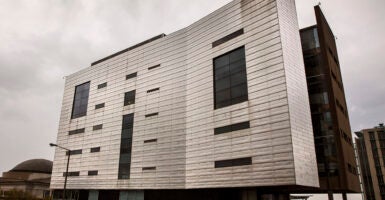 A drab large office building in Montgomery, Alabama.