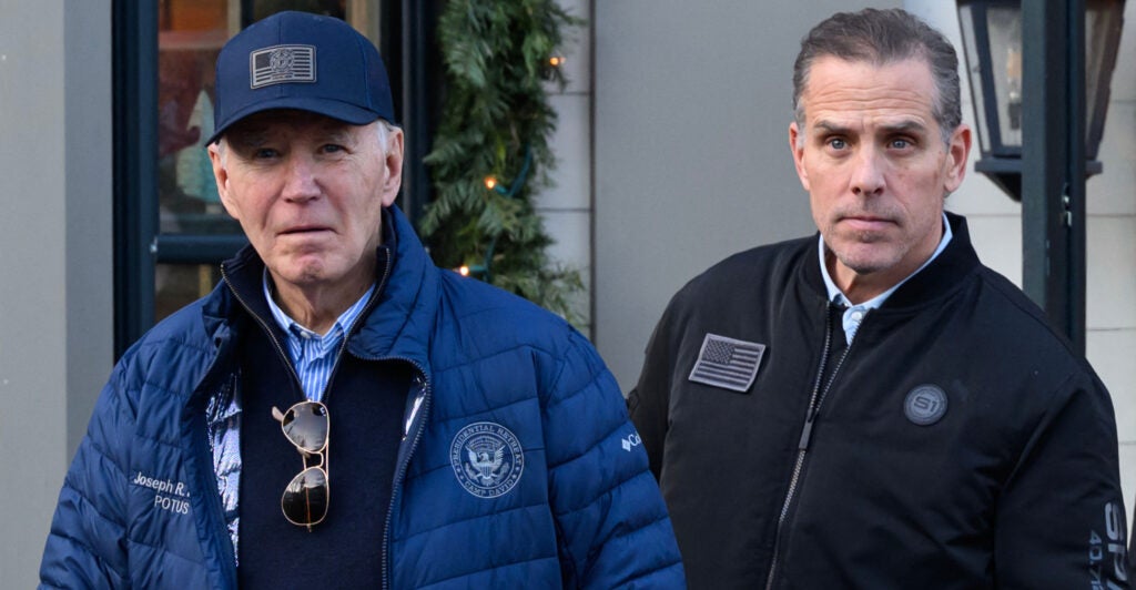 In informal clothing, President Joe Biden and son Hunter Biden leave a bookstore in Nantucket, Mass.