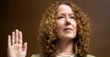 Tracy Stone-Manning swears in for testimony