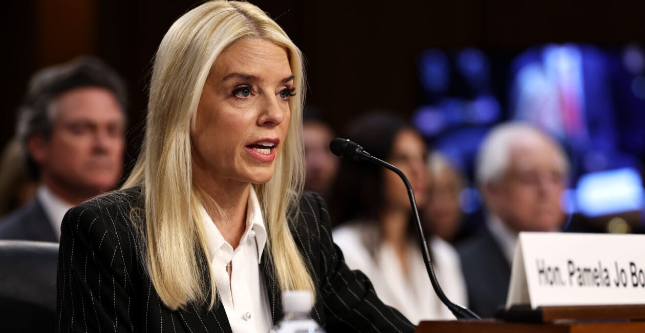 Former Florida Attorney General Pam Bondi testifies before the Senate Judiciary Committee.