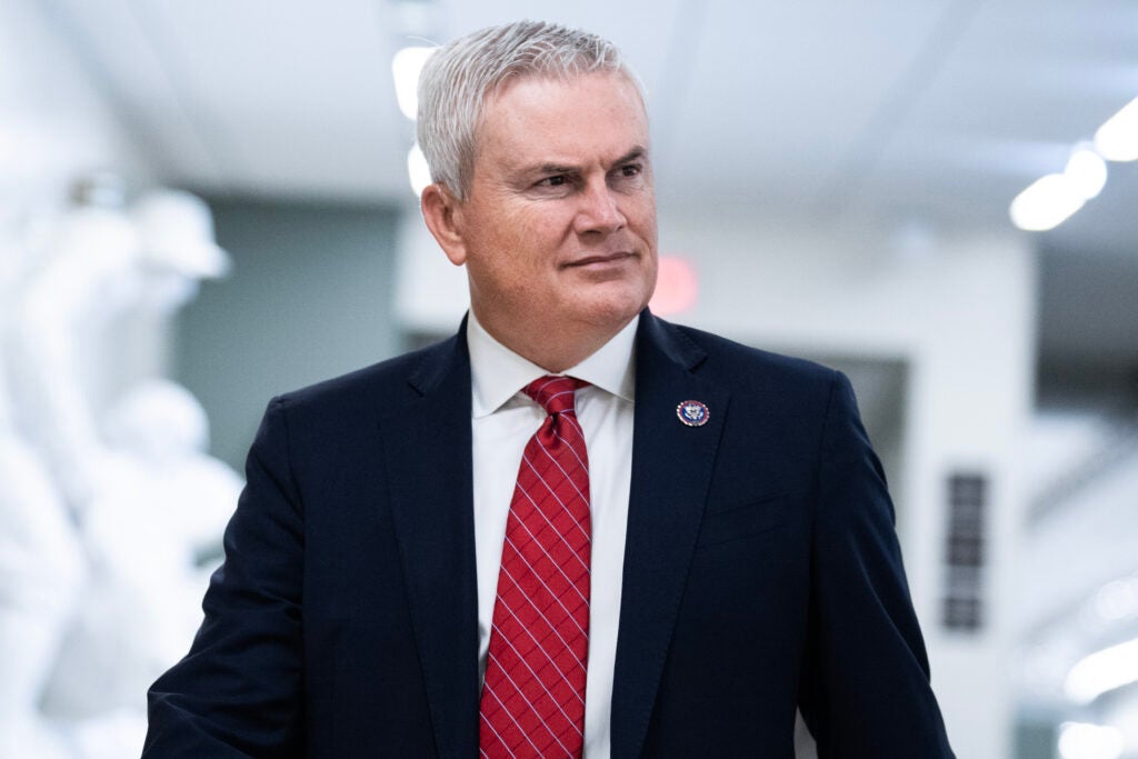 Rep. James Comer, R-Ky., walks the halls of Congress.