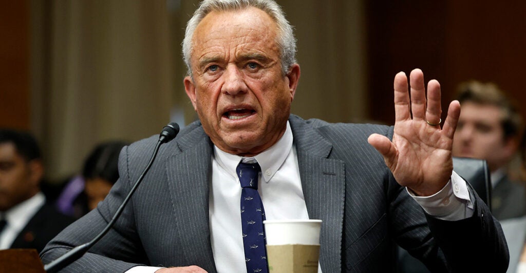 Robert F. Kennedy Jr., nominated for secretary of Health and Human Services, testifies during a second day of confirmation hearings.