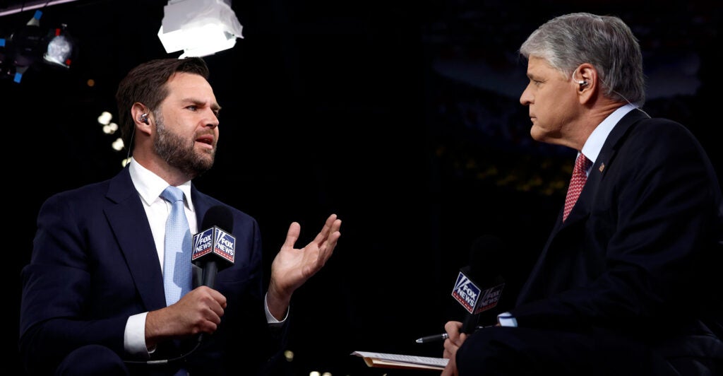 Fox News host Sean Hannity interviews Vice President JD Vance.