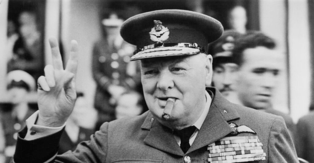 Winston Churchill in a military uniform