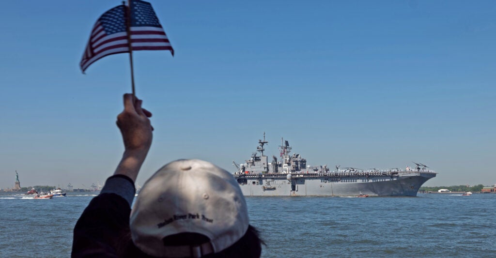 The U.S.S. Bataan in New York Harbor during Fleet Week on May 22