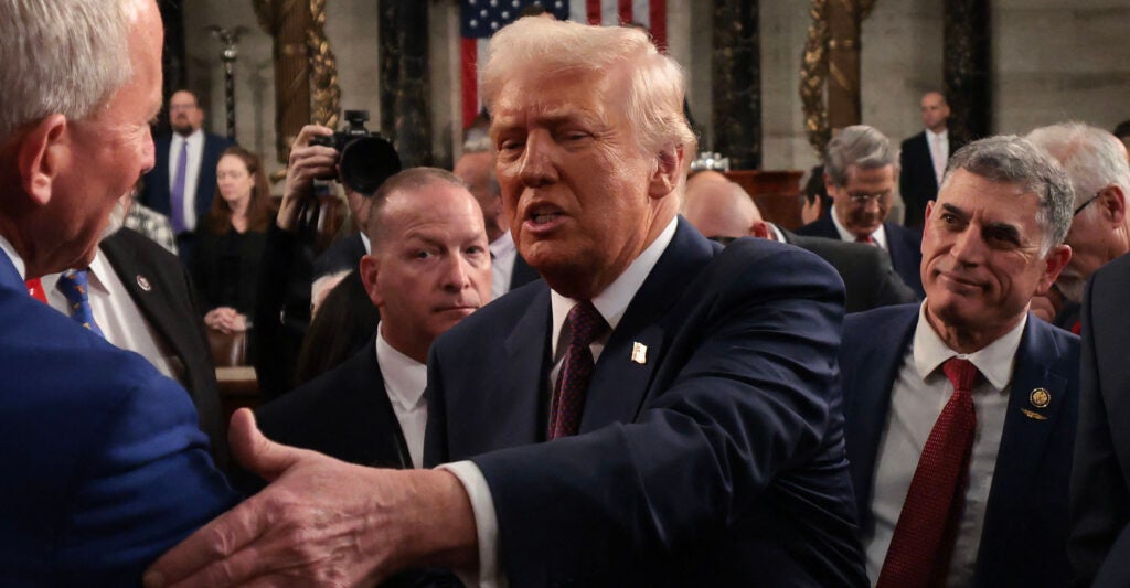 Republicans praised President Donald Trump's speech Tueday night as an impressive presentation of accomplishments, while Democrats continued to oppose him.