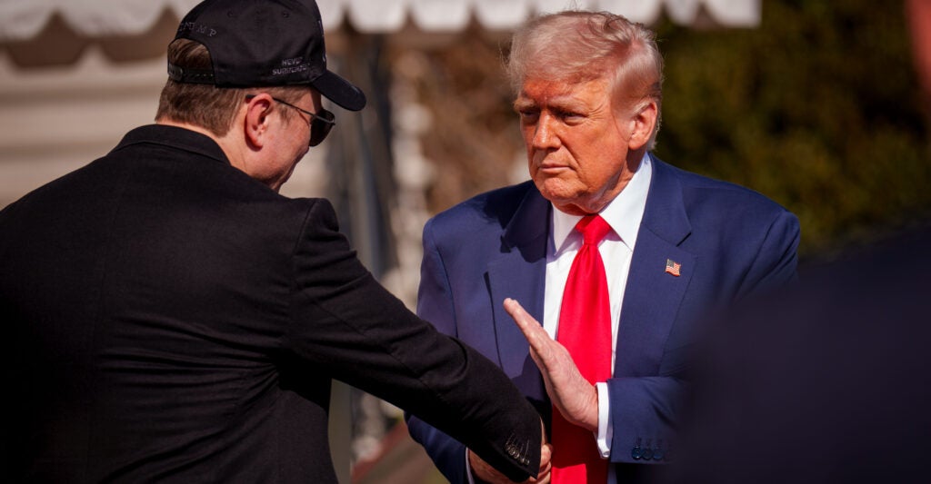 President Donald Trump and Elon Musk.