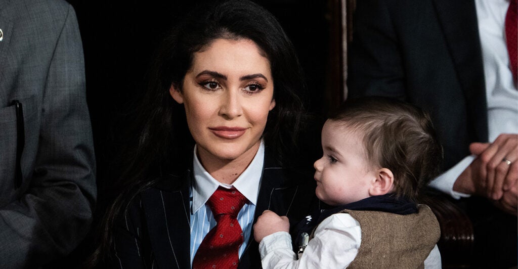 Rep. Anna Paulina Luna, R-Fla., is seen with her young son in the House chamber on Jan. 3.