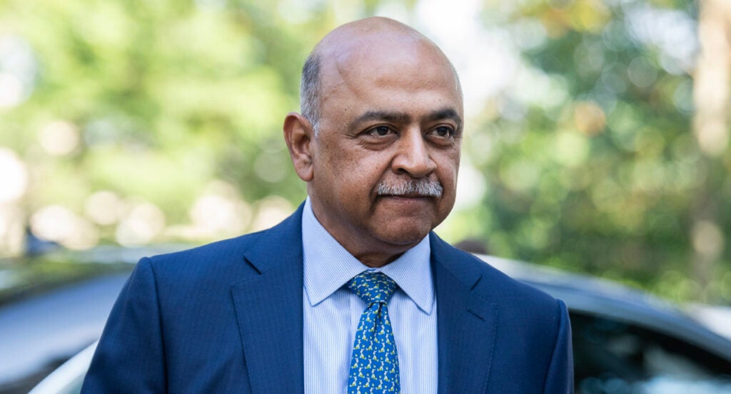 IBM CEO Arvind Krishna in a blue suit