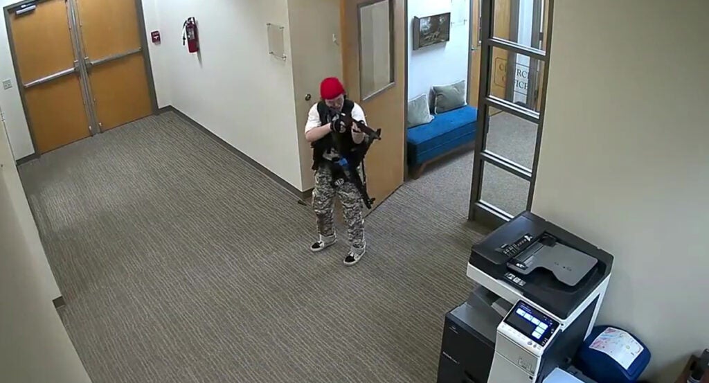 Audrey Hale, a former student of the Covenant School in Nashville, Tennesee, is seen in a surveillance camera image on March 27, 2023.