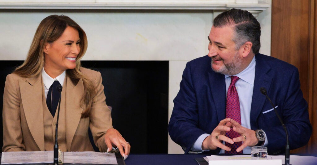 First lady Melania Trump and Sen. Ted Cruz, R-Texas