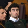 Murder suspect Luigi Mangione appears at a hearing in Manhattan Criminal Court on Feb. 21.