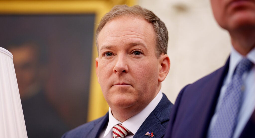 Lee Zeldin in a blue suit