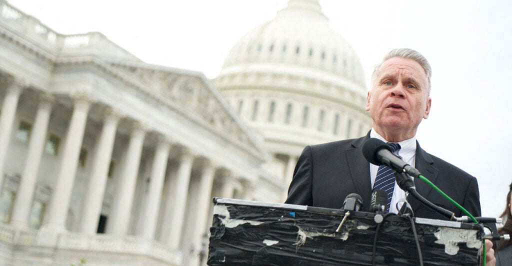 Rep. Chris Smith, R-N.J., speaks at a news conference at the Capitol on Nov. 19.