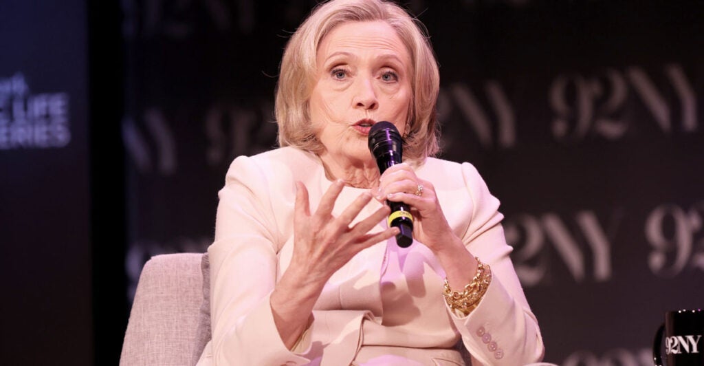 Hillary Clinton speaks onstage in New York City on May 1.