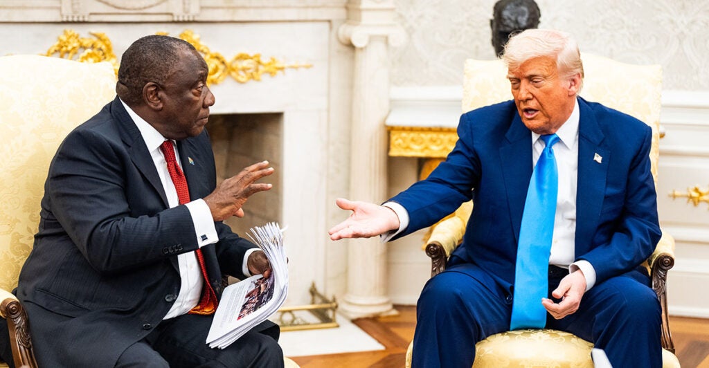 Cyril Ramaphosa and Donald Trump