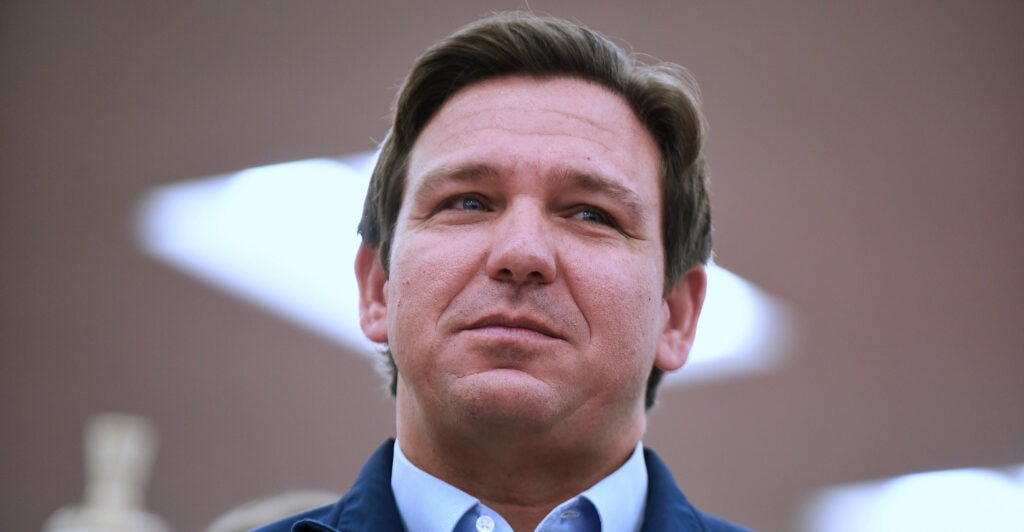 A close-up of Ron DeSantis