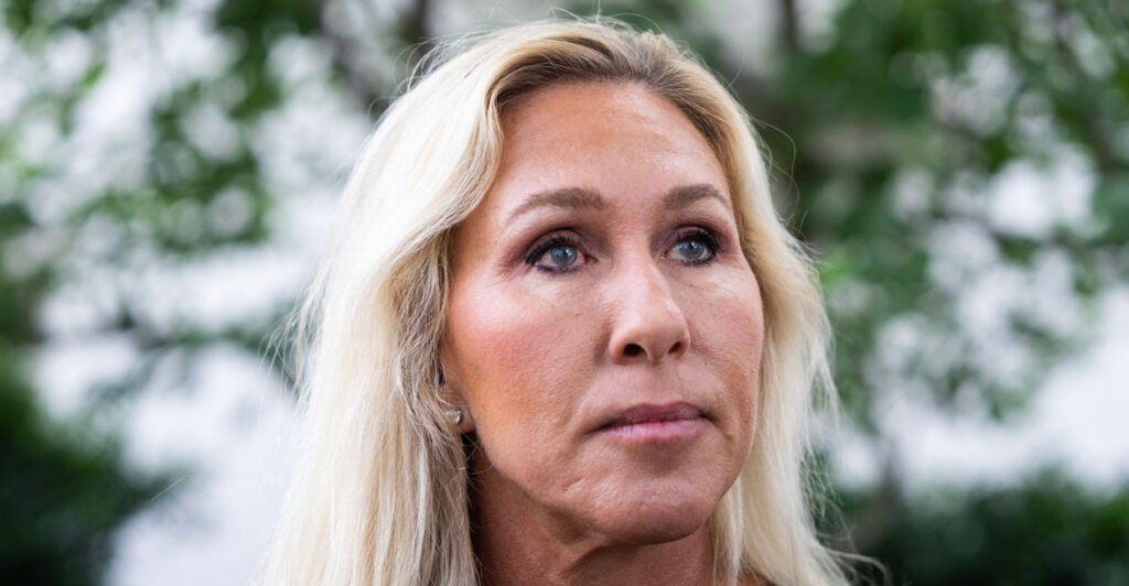 Close-up of Marjorie Taylor Green.