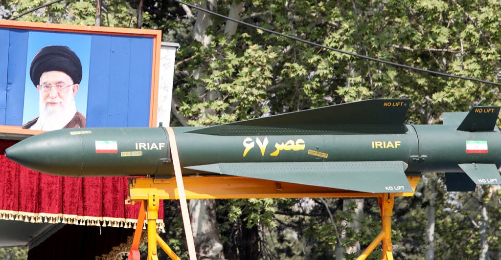 Ayatollah Khamenei and a missile