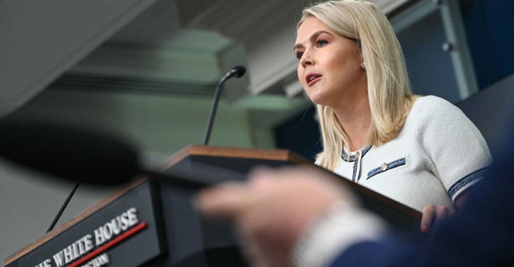 White House press secretary Karoline Leavitt fields reporters' questions on Thursday.