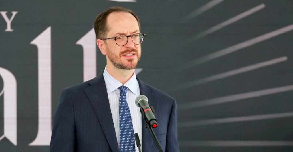 Nashville Mayor Freddie O'Connell speaks during the 2024 Music City Walk of Fame Induction ceremony at Music City Walk of Fame in Nashville, Tenn., on Oct. 30.