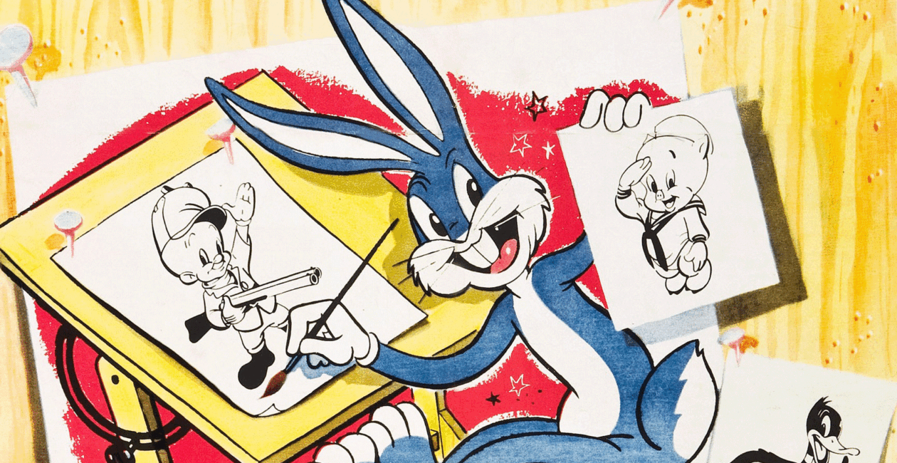 Bugs Bunny cartoon advertisement.