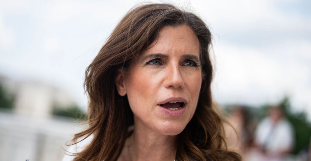 Rep. Nancy Mace, R-S.C., speaks to reporters on the steps of the Capitol.