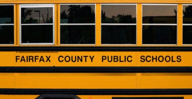 A Fairfax County, Virginia, Public Schools yellow school bus