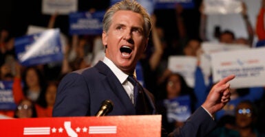Democrat California Gov. Gavin Newsom, seen here at a partisan event Aug. 14 in Los Angeles.