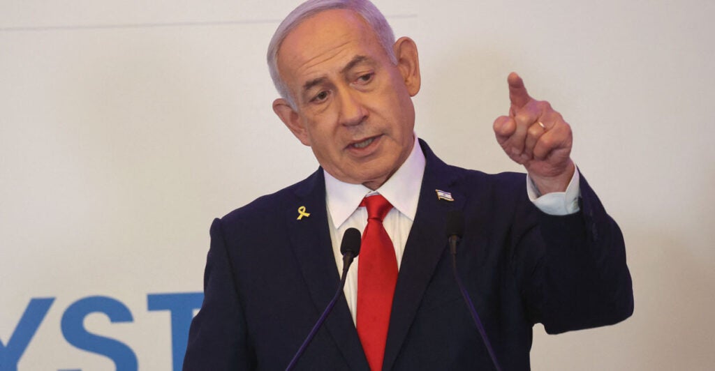 Israeli Prime Minister Benjamin Netanyahu speaks during an event in Jerusalem on July 27.