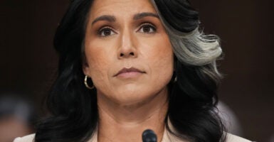 Close-up of Director of National Intelligence Tulsi Gabbard.