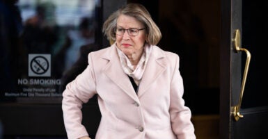 Rep. Mariannette Miller-Meeks, R-Iowa, leaves a meeting of the House Republican Conference at the Capitol Hill Club on Jan. 30, 2024.