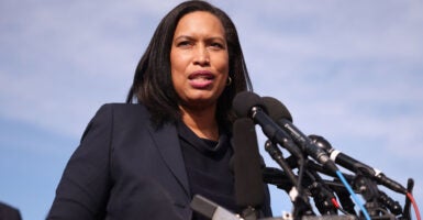 D.C. Mayor Muriel Bowser speaks at a press conference outside the U.S. Capitol on March 10, 2024.