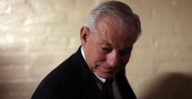 Rep. David Schweikert, R-Ariz., leaves a House Republican Caucus meeting at the Capitol on Sept. 19, 2023.