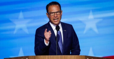 Democrat Pennsylvania Gov. Josh Shapiro addresses the Democratic National Convention on Aug. 21, 2024, in Chicago.