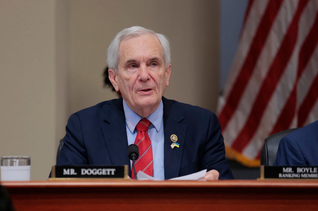 Rep. Lloyd Doggett, D-Texas, speaks during a mark up meeting with the House Budget Committee on Capitol Hill on May 16, 2025 in Washington, DC.