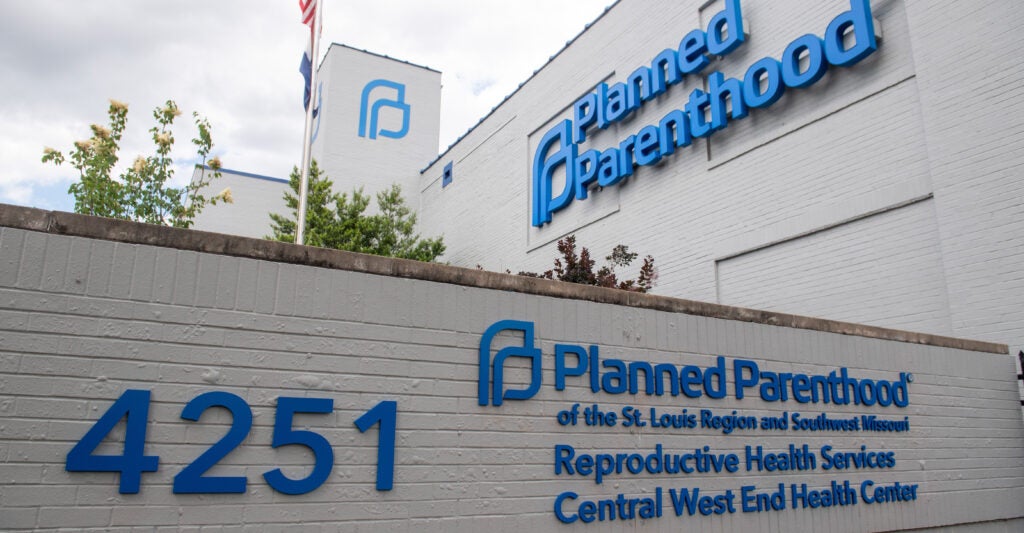 The outside of the Planned Parenthood Reproductive Health Services Center is seen in St. Louis, Missouri, May 30, 2019.