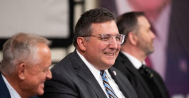Ohio Republican Party Chairman Alex Triantafilou smiles during an event.
