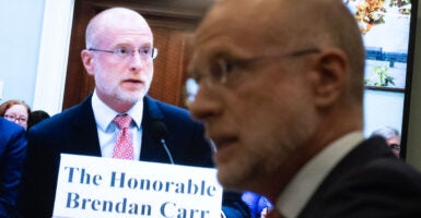FCC Chairman Brendan Carr, seen here on May 21 testifying before a House subcommittee, has taken a central role in the uproar over ABC's indefinite suspension of Jimmy Kimmel.