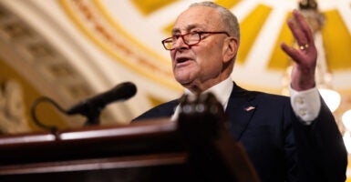 Senate Minority Leader Chuck Schumer, D-N.Y., speaks at a news conference at the Capitol on March 4.