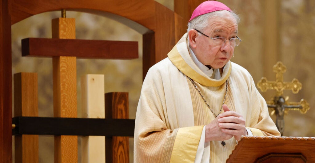 Catholic Archbishop José Gomez celebrates Mass on June 11 in Los Angeles.