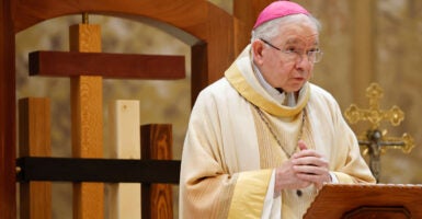 Catholic Archbishop José Gomez celebrates Mass on June 11 in Los Angeles.