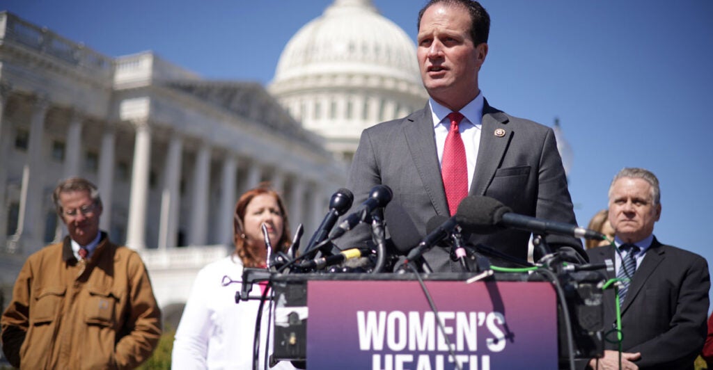 Rep. August Pfluger, R-Texas, is seen here at a Capitol news conference on March 21, 2024.