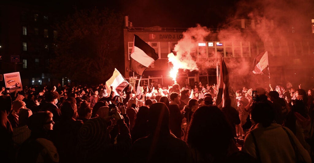 A fiery, violent night protest at NYU