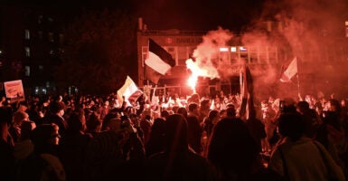 A fiery, violent night protest at NYU