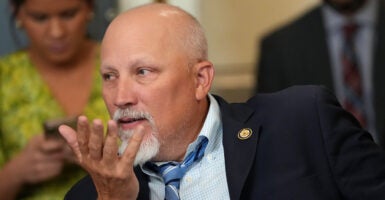 Close up of Rep. Chip Roy, gesturing.