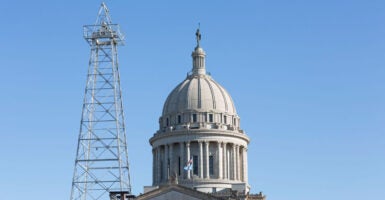 A view of the dome of the Oklahoma state Capitol in Oklahoma City