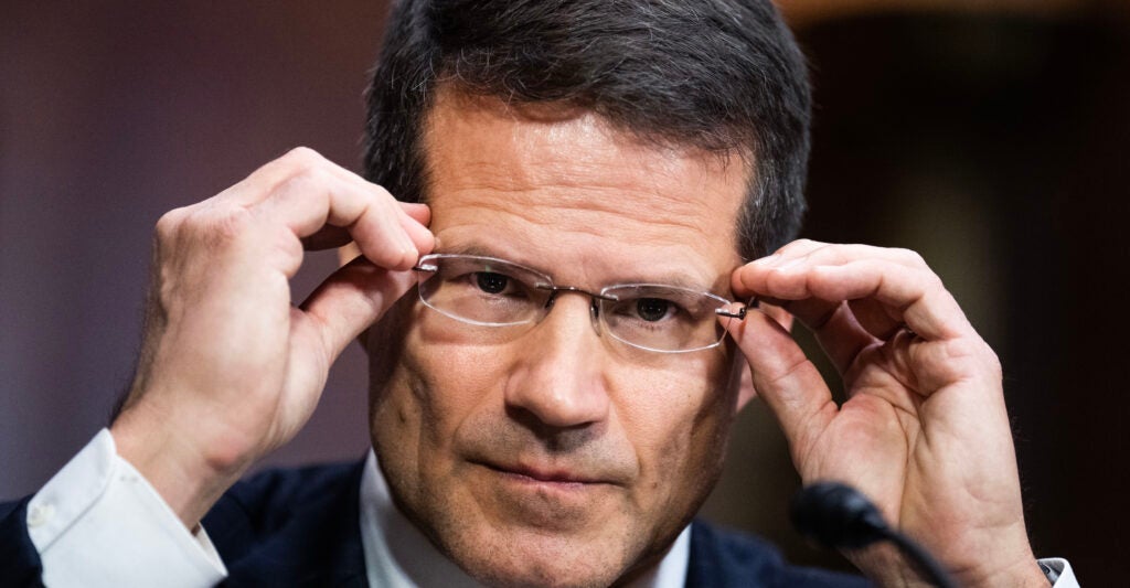 D. John Sauer, nominee to be solicitor general, testifies during his Senate Judiciary Committee confirmation hearing.