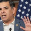 Rep. Robert Garcia, D-Calif., speaks at a press conference at the Capitol on April 10.