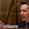 Josh Hawley speaks during a Senate hearing.